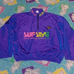 90s Surf Style Purple Vintage Windbreaker Jacket